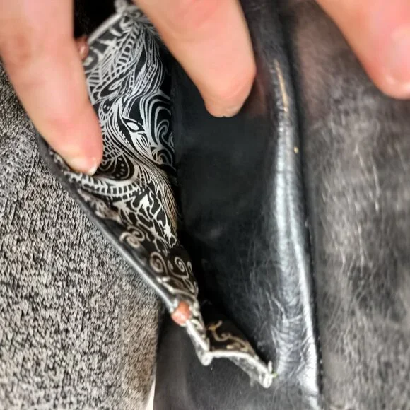 Joanel Black Leather Hobo Shoulder Bag with Studded Hardware – Canadian Design - Picture 7 of 14